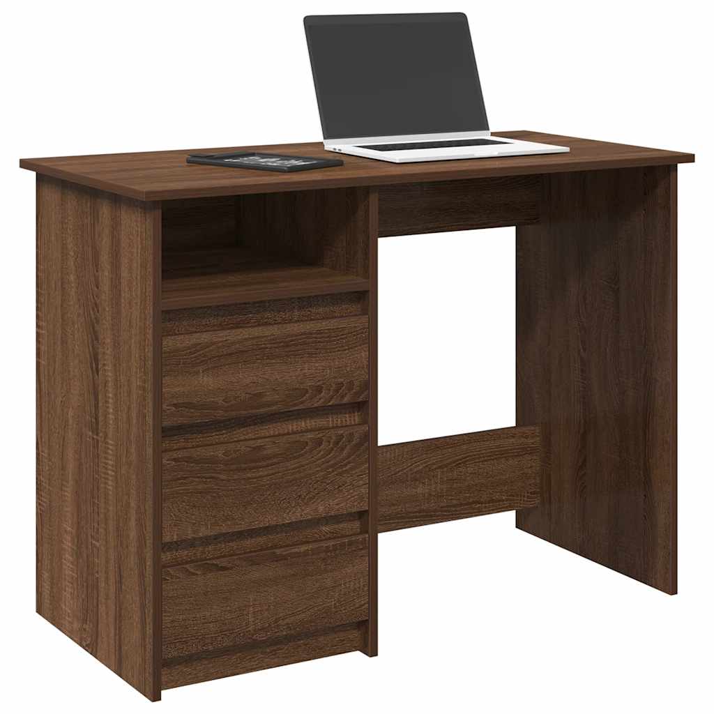 vidaXL Bureau 102x50x75 cm bewerkt hout wit