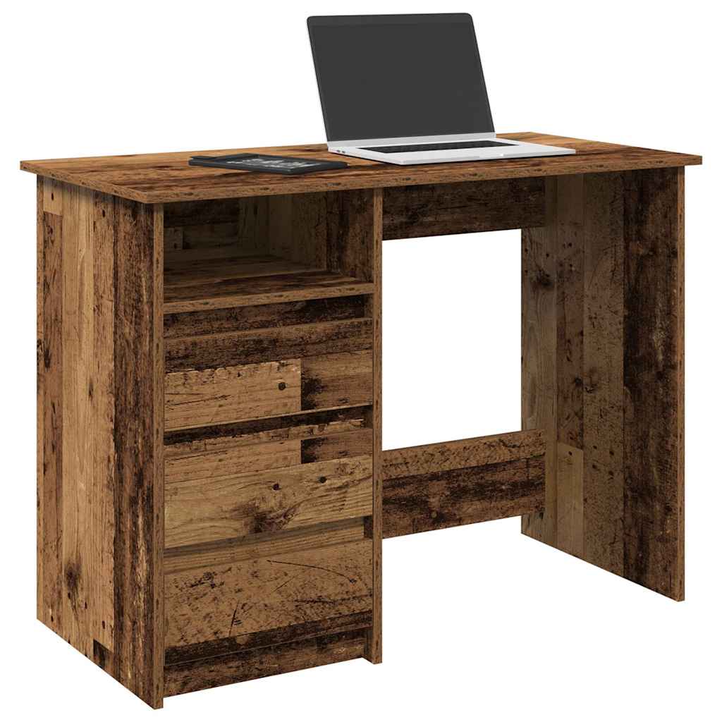 vidaXL Bureau 102x50x75 cm bewerkt hout wit