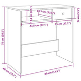 vidaXL Bureau 80x40x75 cm bewerkt hout wit