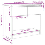 vidaXL Wandtafel met lades 85,5x38,5x74,5 cm wit