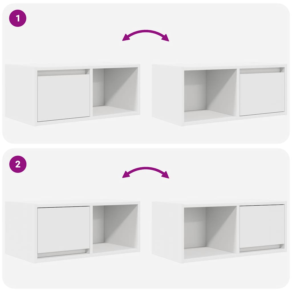 vidaXL Tv-meubel 60x31x25,5 cm bewerkt hout wit