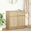 vidaXL Dressoir met lade 80x34x76 cm spaanplaat wit