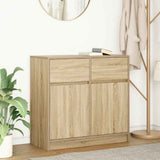 vidaXL Dressoir met lade 80x34x76 cm spaanplaat wit