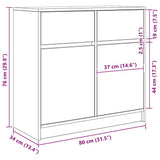 vidaXL Dressoir met lade 80x34x76 cm spaanplaat wit