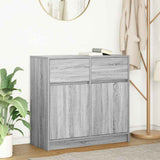 vidaXL Dressoir met lade 80x34x76 cm spaanplaat wit