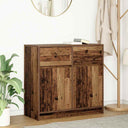 vidaXL Dressoir met lade 80x34x76 cm spaanplaat wit