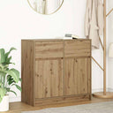 vidaXL Dressoir met lade 80x34x76 cm spaanplaat wit
