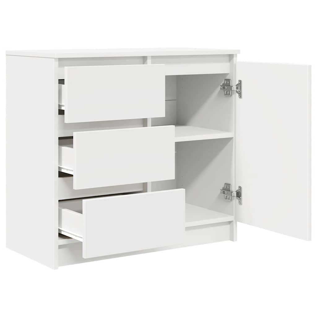 vidaXL Dressoir met lade 71x35x65 cm spaanplaat wit