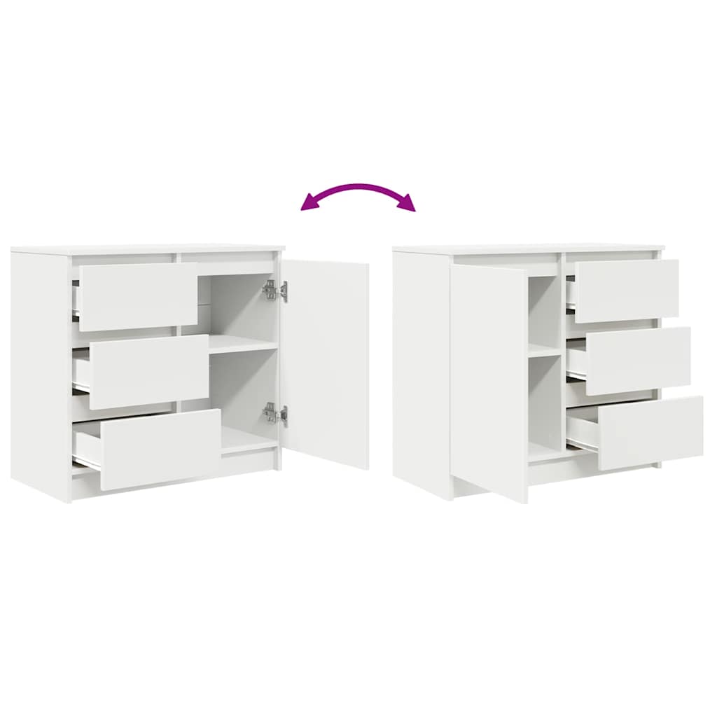 vidaXL Dressoir met lade 71x35x65 cm spaanplaat wit
