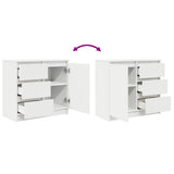 vidaXL Dressoir met lade 71x35x65 cm spaanplaat wit