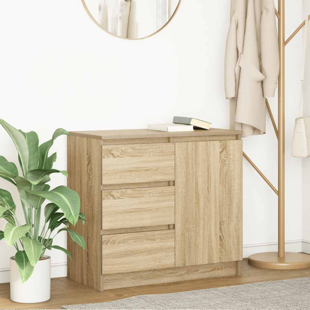 vidaXL Dressoir met lade 71x35x65 cm spaanplaat wit