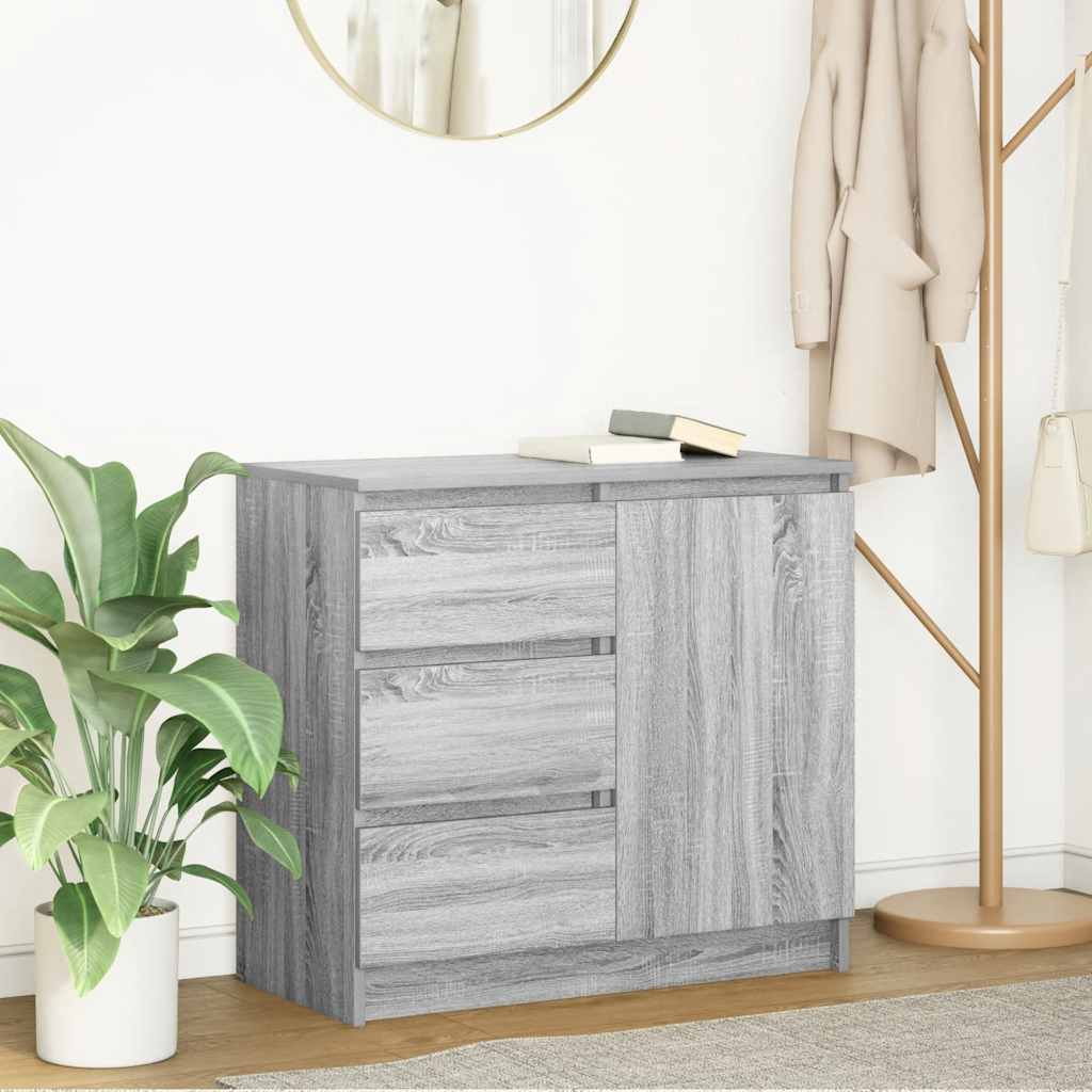 vidaXL Dressoir met lade 71x35x65 cm spaanplaat wit