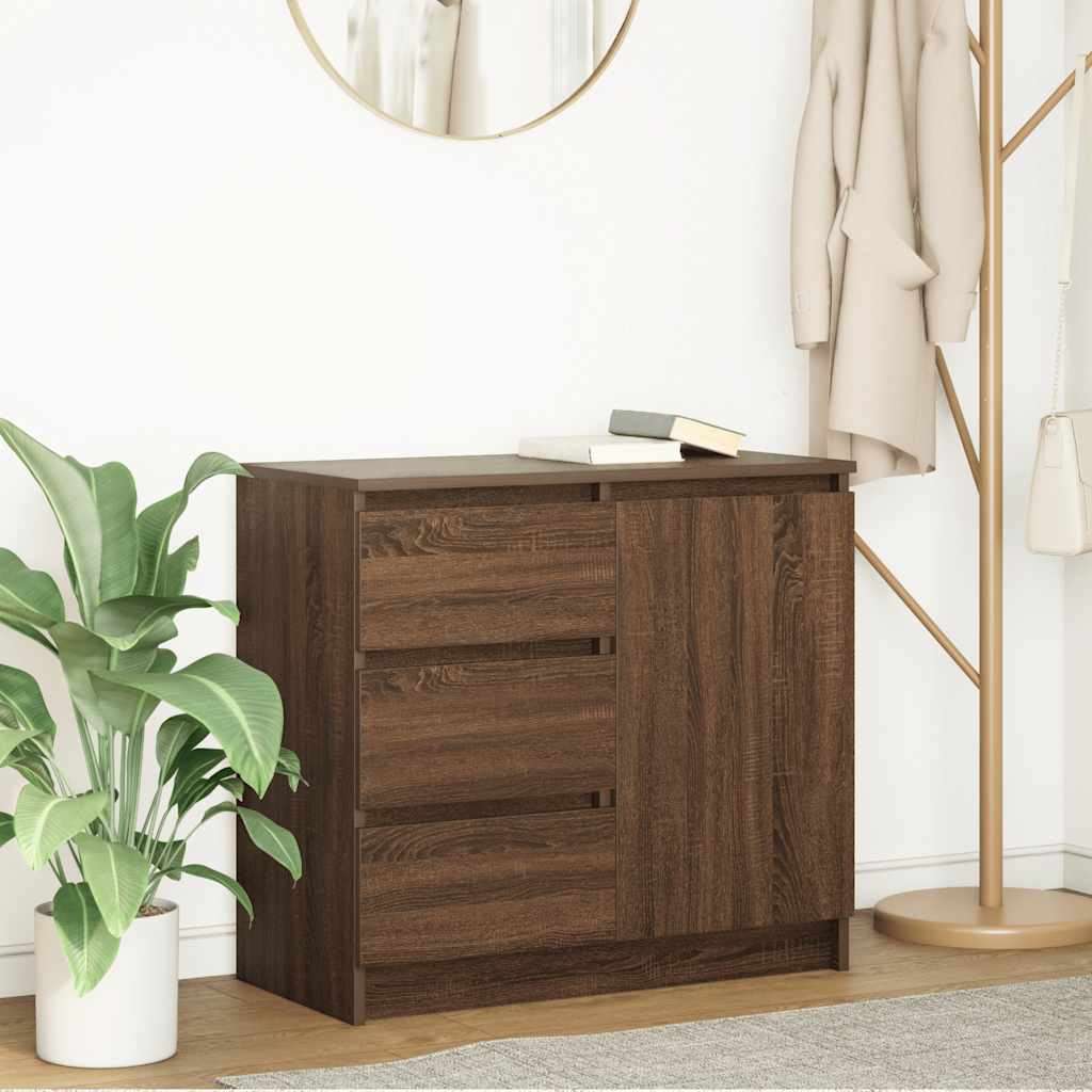vidaXL Dressoir met lade 71x35x65 cm spaanplaat wit