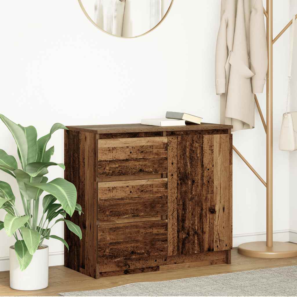 vidaXL Dressoir met lade 71x35x65 cm spaanplaat wit