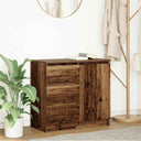vidaXL Dressoir met lade 71x35x65 cm spaanplaat wit