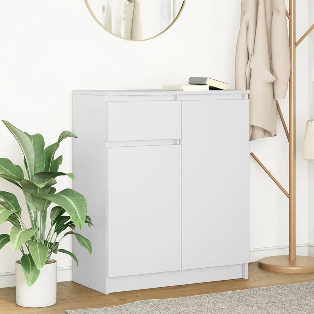 vidaXL Dressoir met lade 71x35x84 cm spaanplaat wit