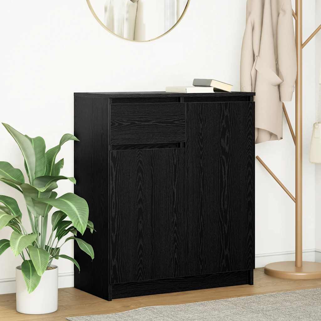 vidaXL Dressoir met lade 71x35x84 cm spaanplaat wit
