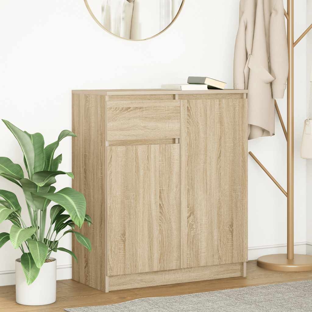 vidaXL Dressoir met lade 71x35x84 cm spaanplaat wit