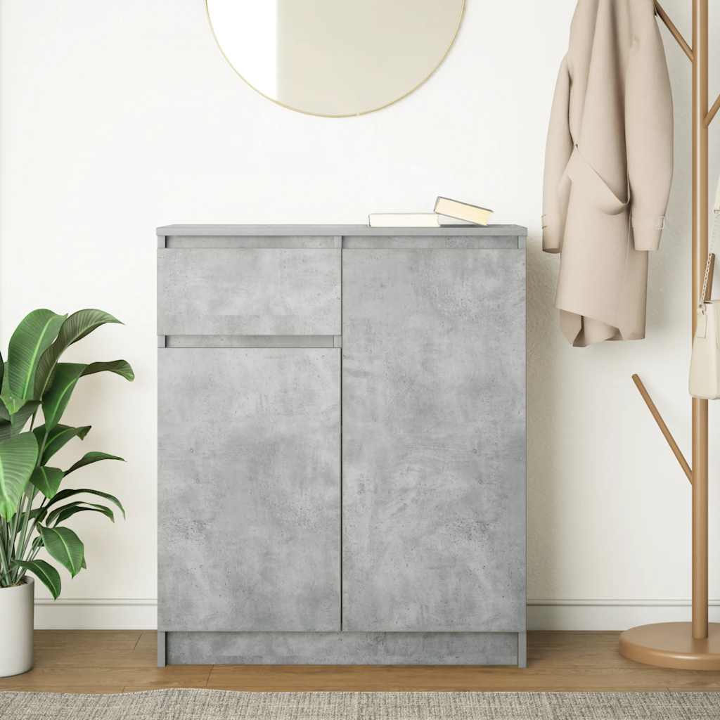 vidaXL Dressoir met lade 71x35x84 cm spaanplaat wit