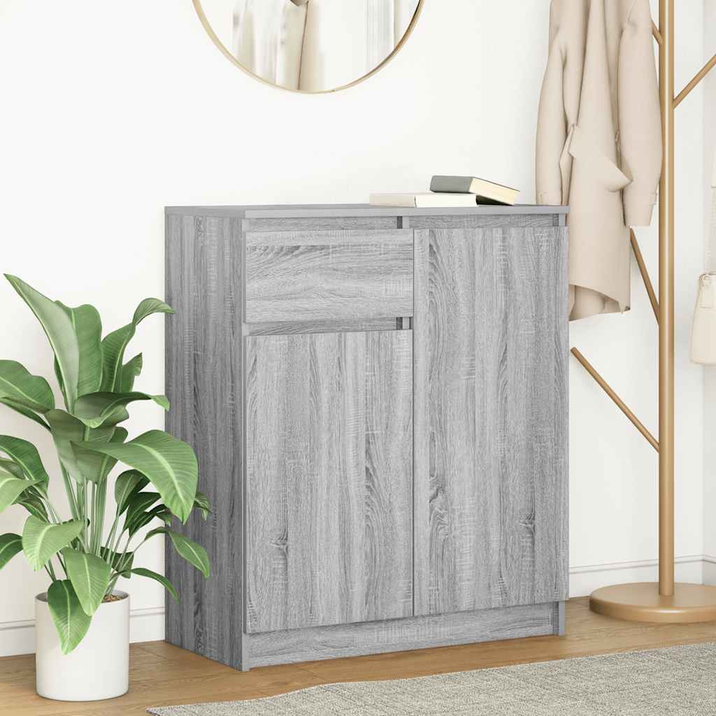 vidaXL Dressoir met lade 71x35x84 cm spaanplaat wit