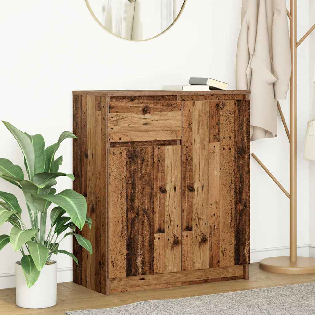 vidaXL Dressoir met lade 71x35x84 cm spaanplaat wit