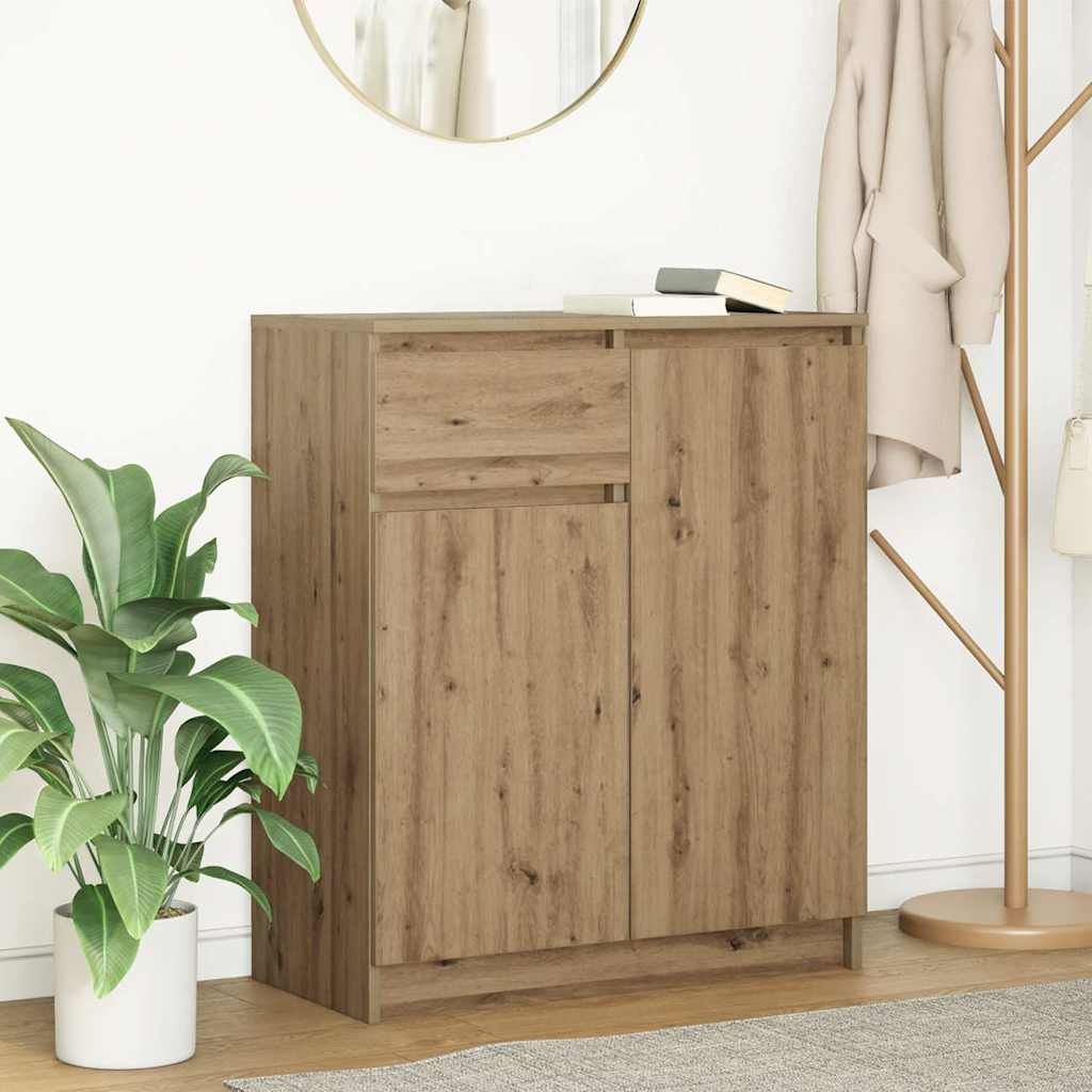 vidaXL Dressoir met lade 71x35x84 cm spaanplaat wit