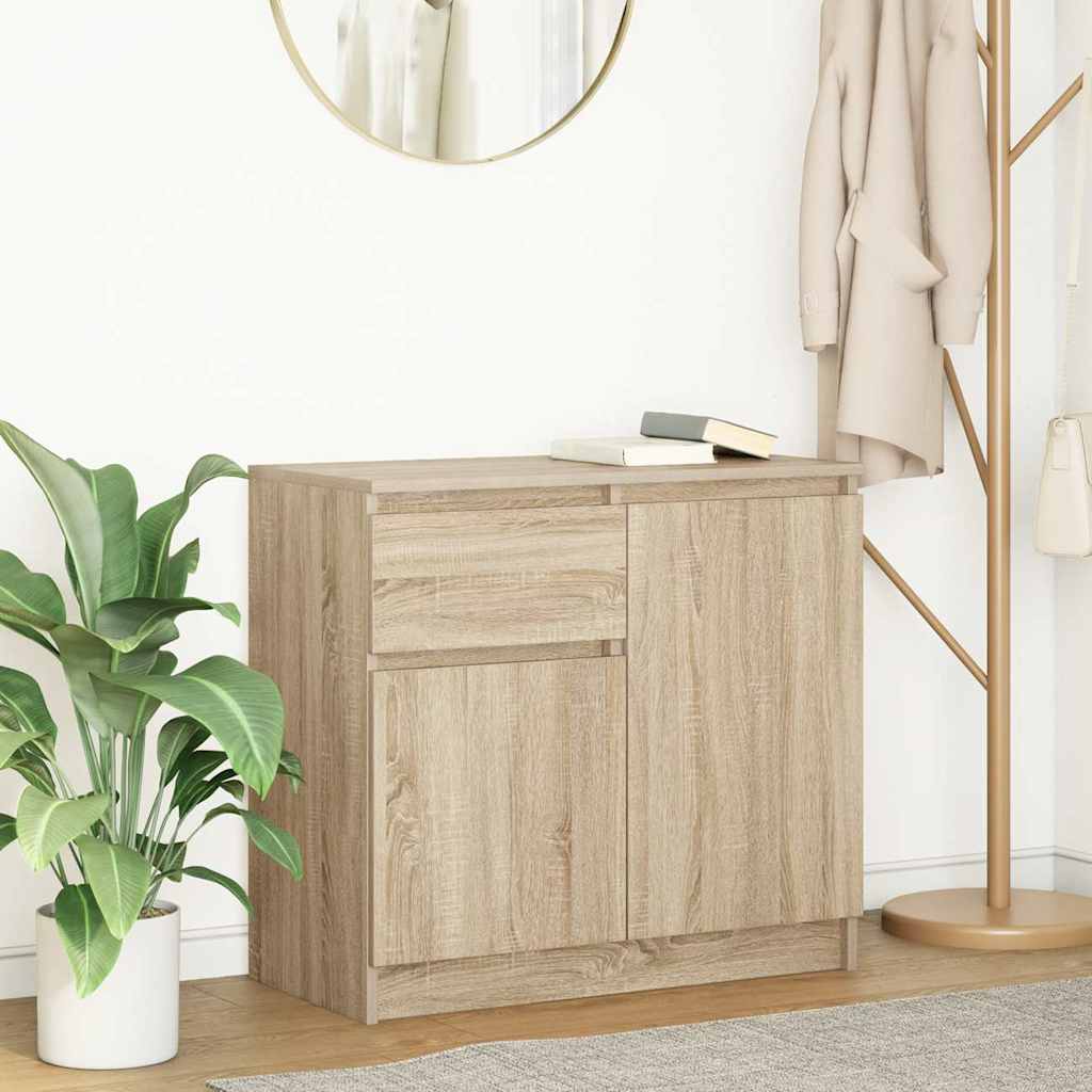 vidaXL Dressoir met lade 71x35x65 cm spaanplaat wit