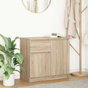 vidaXL Dressoir met lade 71x35x65 cm spaanplaat wit