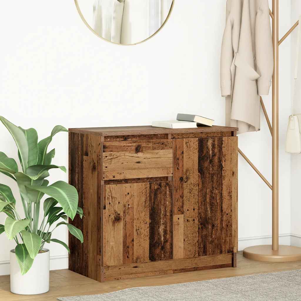 vidaXL Dressoir met lade 71x35x65 cm spaanplaat wit