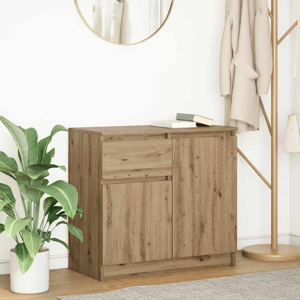 vidaXL Dressoir met lade 71x35x65 cm spaanplaat wit