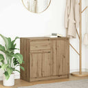 vidaXL Dressoir met lade 71x35x65 cm spaanplaat wit