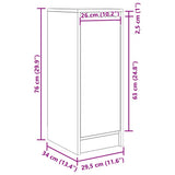 vidaXL Dressoir 29,5x34x76 cm spaanplaat wit