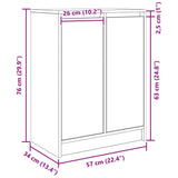 vidaXL Dressoir 57x34x76 cm bewerkt hout wit