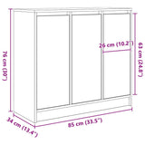 vidaXL Dressoir 85x34x76 cm bewerkt hout wit