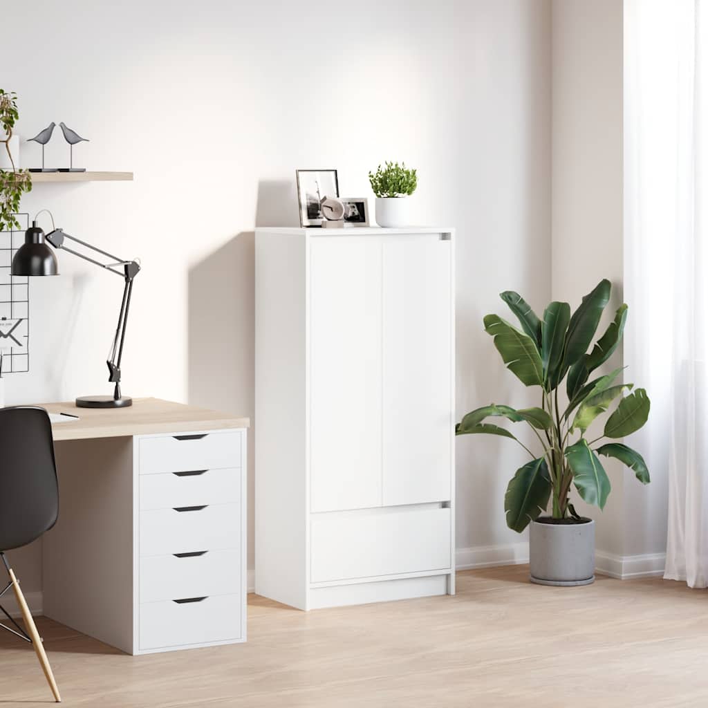 vidaXL Kast met lade 55,5x34x119,5 cm spaanplaat wit
