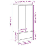 vidaXL Kast met lade 55,5x34x119,5 cm spaanplaat wit