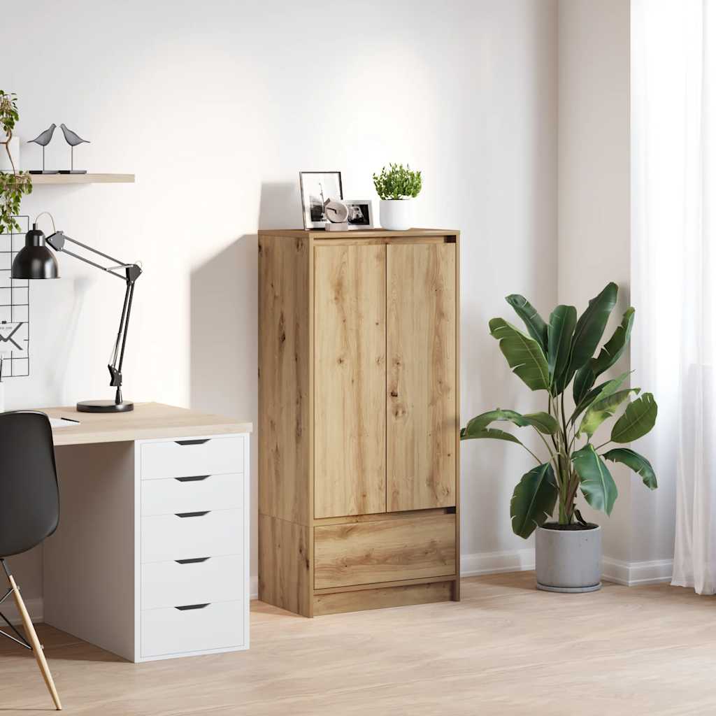 vidaXL Kast met lade 55,5x34x119,5 cm spaanplaat wit