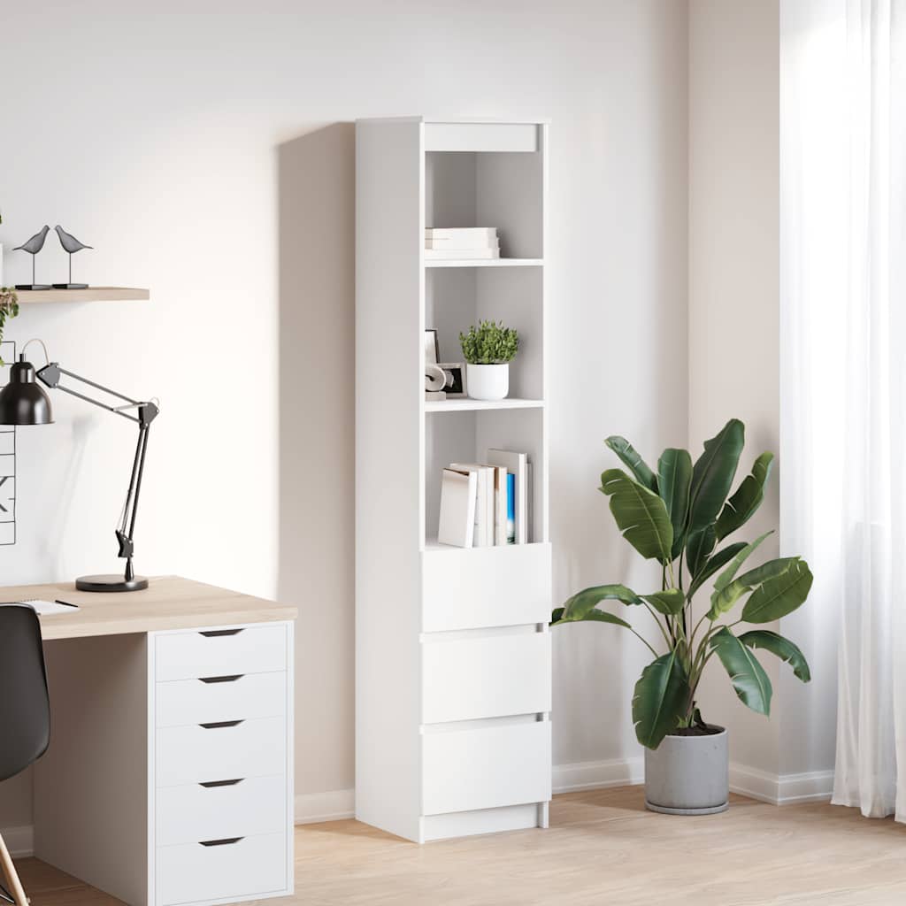 vidaXL Hoge kast 37,5x35x180 cm spaanplaat wit