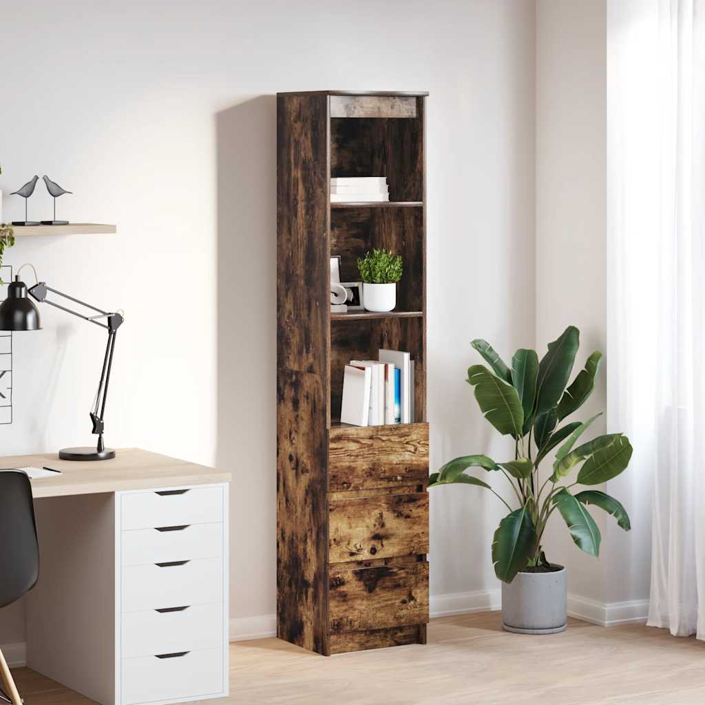 vidaXL Hoge kast 37,5x35x180 cm spaanplaat wit
