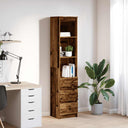 vidaXL Hoge kast 37,5x35x180 cm spaanplaat wit