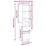 vidaXL Highboard 50x35x180 cm chipboard white