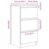 vidaXL Dressoir 37,5x35x76 cm bewerkt hout wit