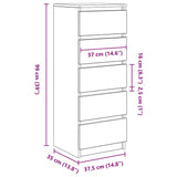 vidaXL Dressoir met lades 37,5x35x99 cm spaanplaat wit