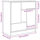 vidaXL Dressoir met lades en deuren 70,5x34x74,5 cm wit
