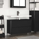 vidaXL Badkamerkast met lades 90x34,5x60 cm zwart eikenkleurig