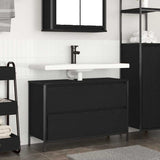 vidaXL Badkamerkast met lades 90x34,5x60 cm zwart eikenkleurig
