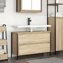 vidaXL Badkamerkast met lades 90x34,5x60 cm zwart eikenkleurig