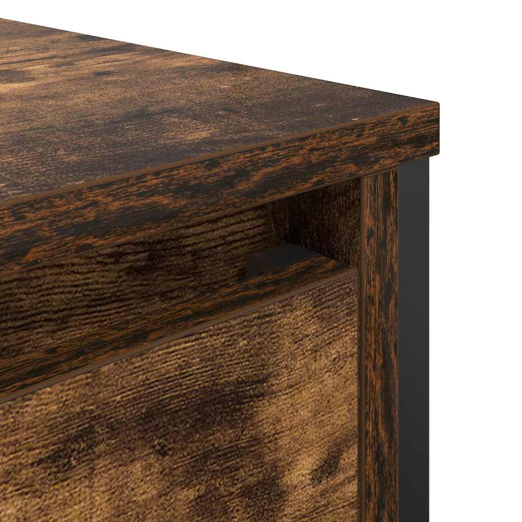 vidaXL Badkamerkast met lades 90x34,5x60 cm zwart eikenkleurig