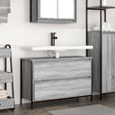 vidaXL Badkamerkast met lades 90x34,5x60 cm zwart eikenkleurig