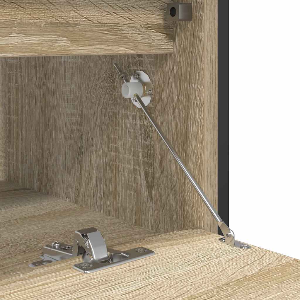 vidaXL Badkamerkast met lades 60x34,5x60 cm zwart eikenkleurig